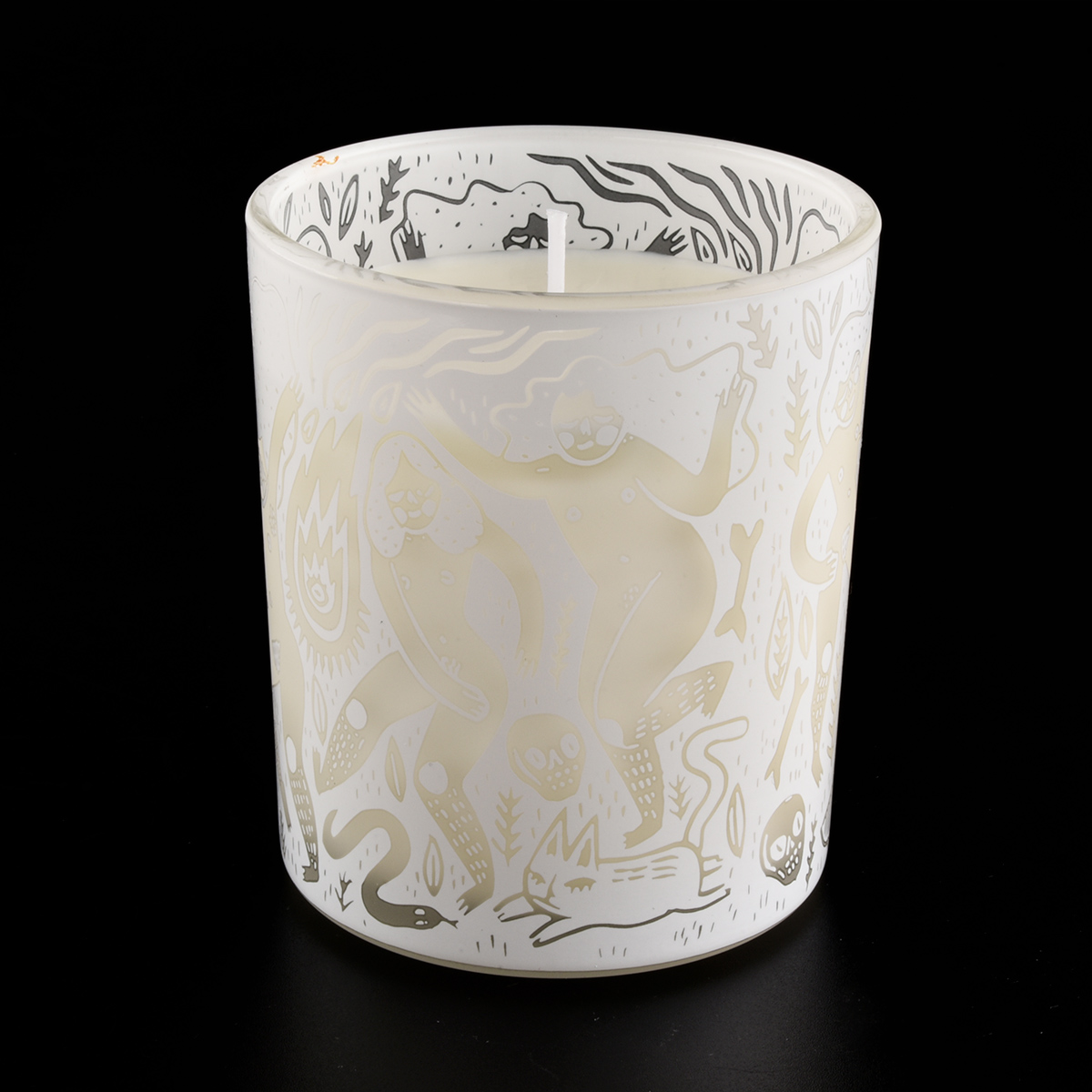 frosted glass jar for candles 12 oz