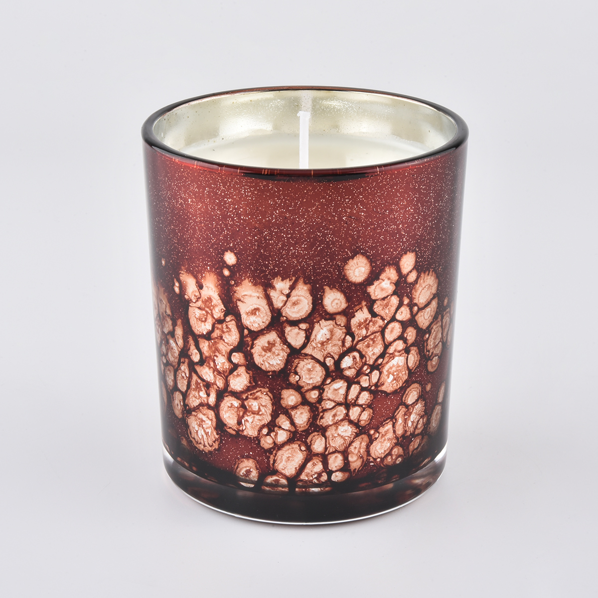 Gold color candle jars wholesale glass holders for candle making