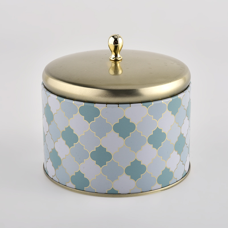 11oz krāsains skārda sveces burkas ar zelta vāku vairumtirdzniecībai