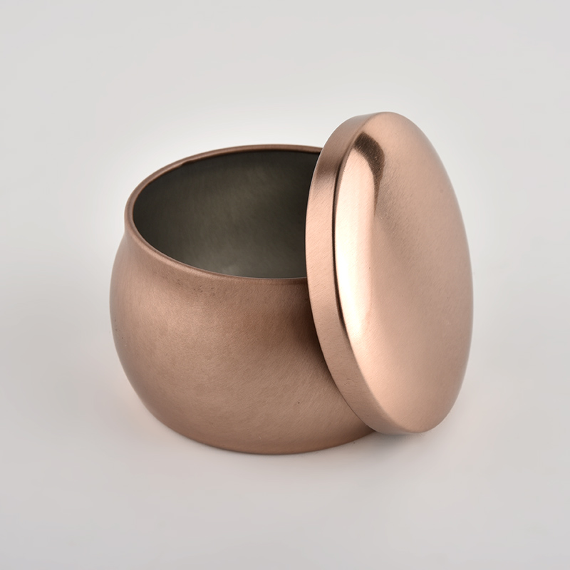 4.5oz copper metal tin candle containers