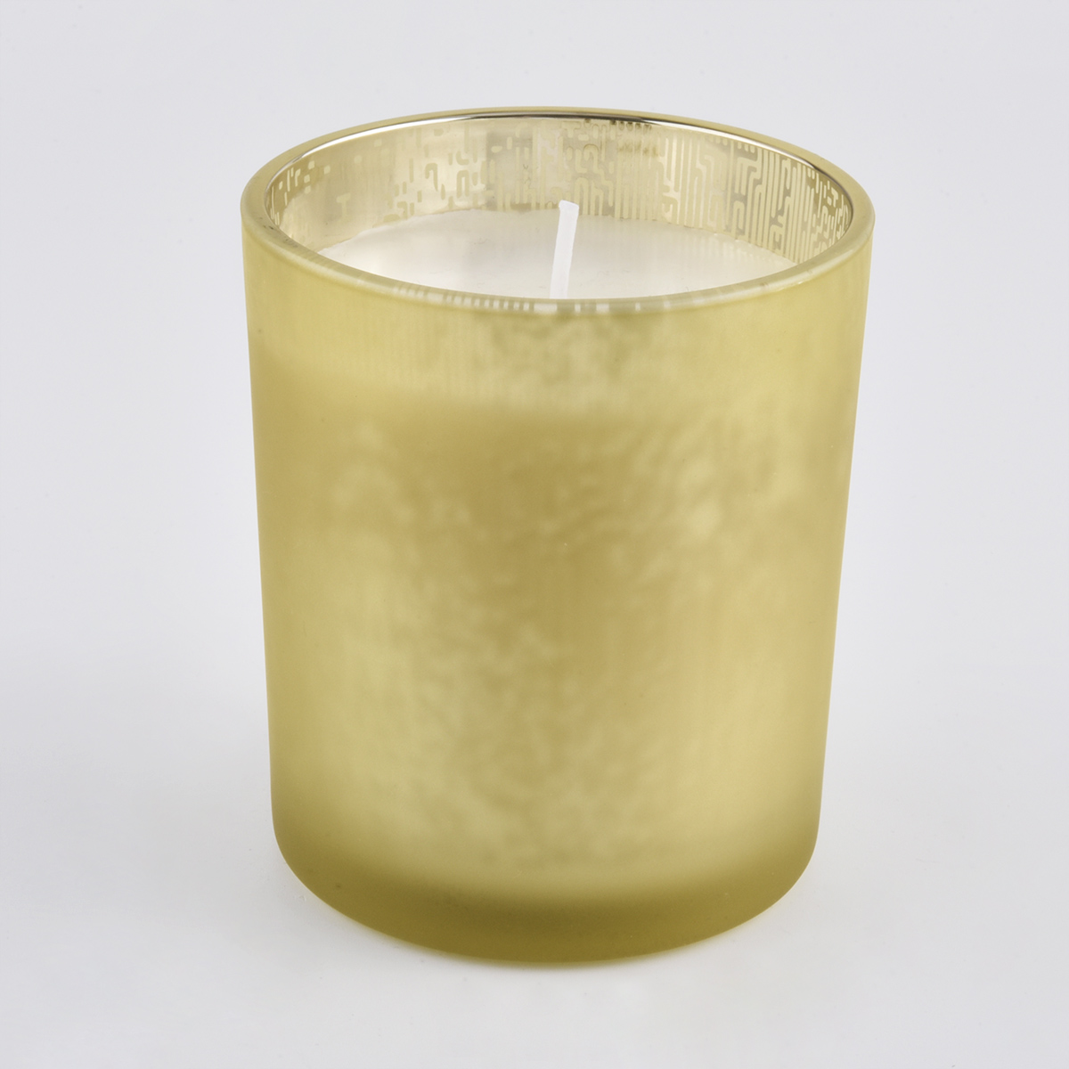 frosted yellow glass jar for candle making