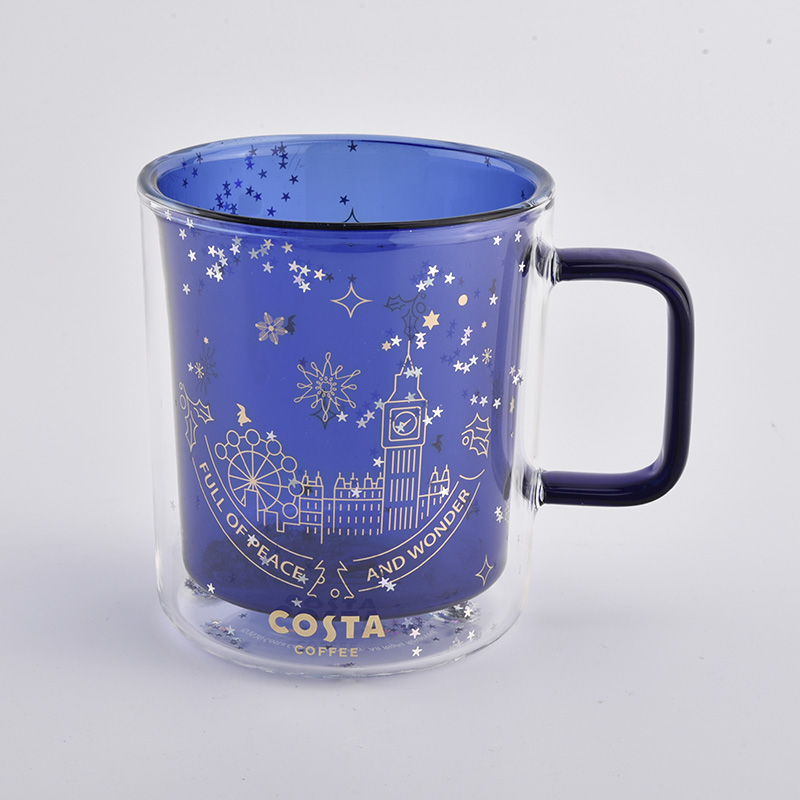 Luxury double wall 380ml glass jars for wholesale