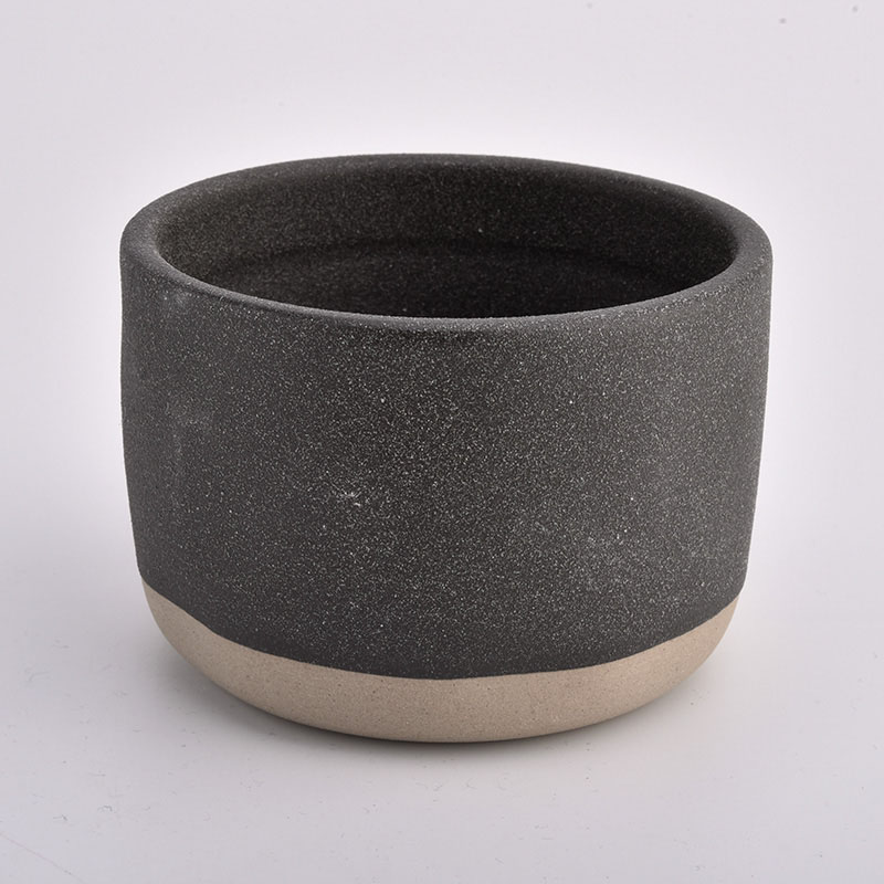 Matte black ceramic candle jar wholesale candle jars