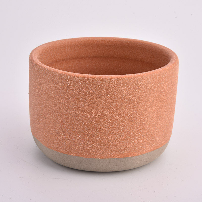 Gloss surface ceramic candle container for wholesale