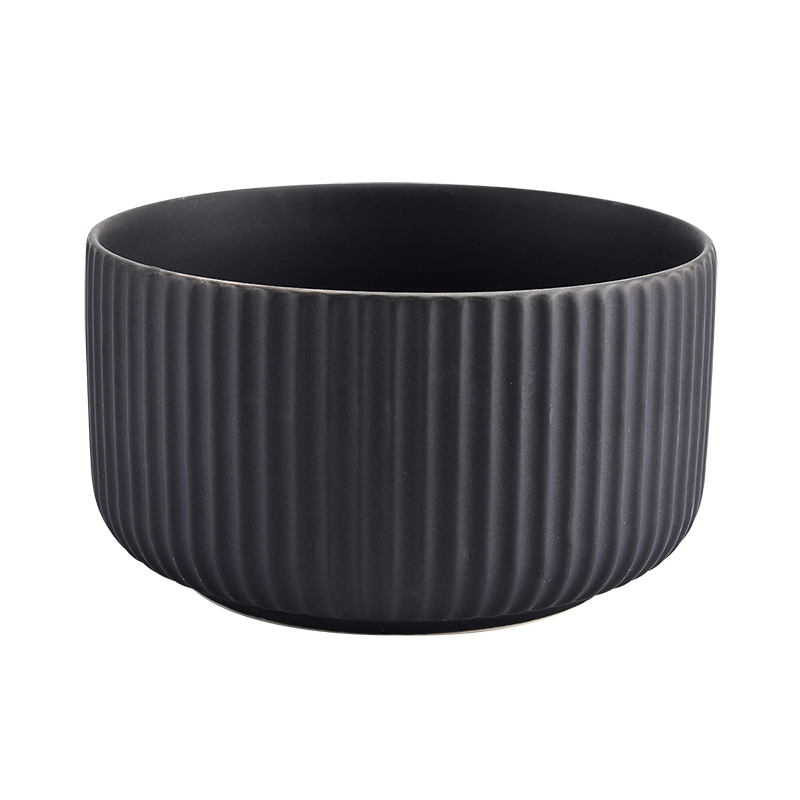 Custom Matte Black Ceramic Candle Container for Large Candles Holder
