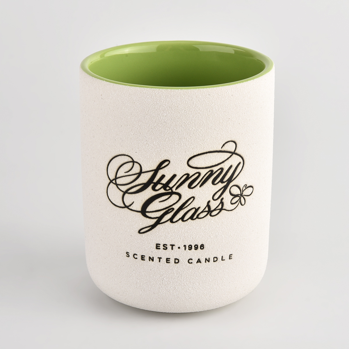 Popular cylinder ceramic candle vessels with custom logo wholesale for candle making