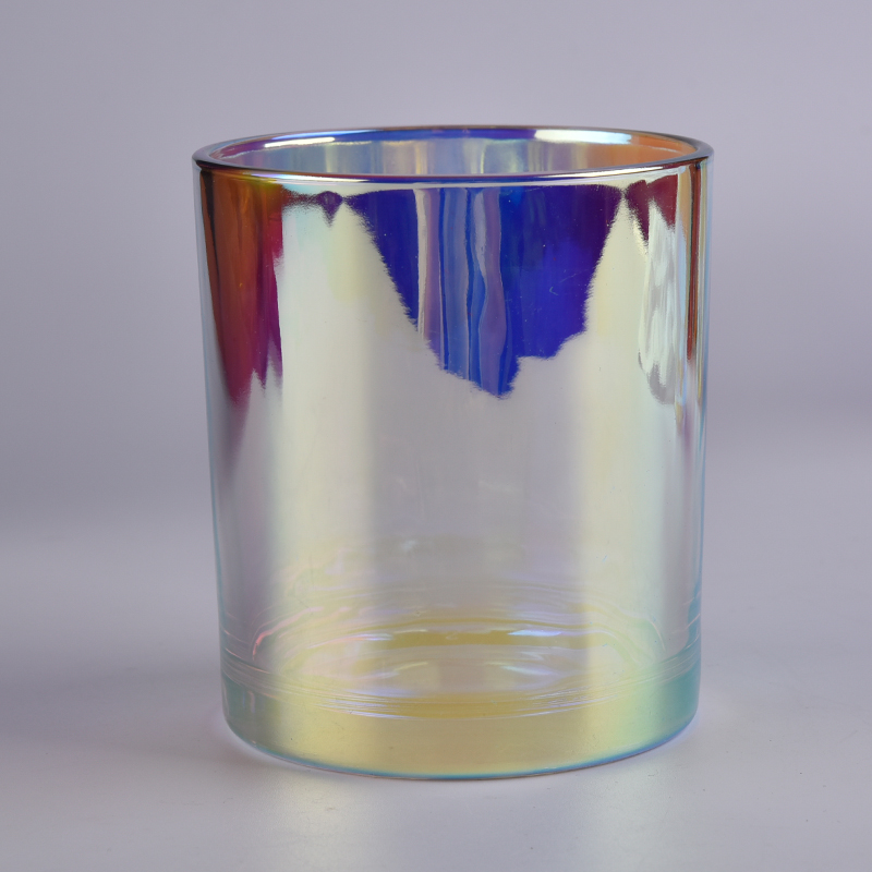 8 oz 10 oz 12oz Luxury Holographic Glass Candle Jar with Wooden Lid Wholesale 8 oz 10 oz 12oz Luxury Holographic Glass Candle Jar with Wooden Lid Wholesale