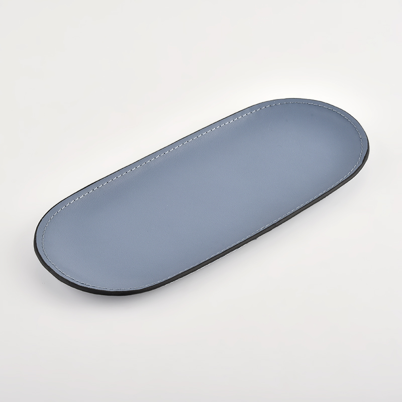 ขายส่ง ถาดรองเทียนโลหะ หุ้มหนัง