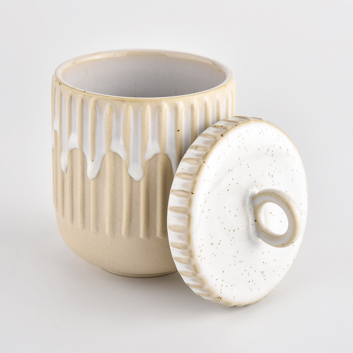 12oz ceramic candle jars with lids and candle containers 