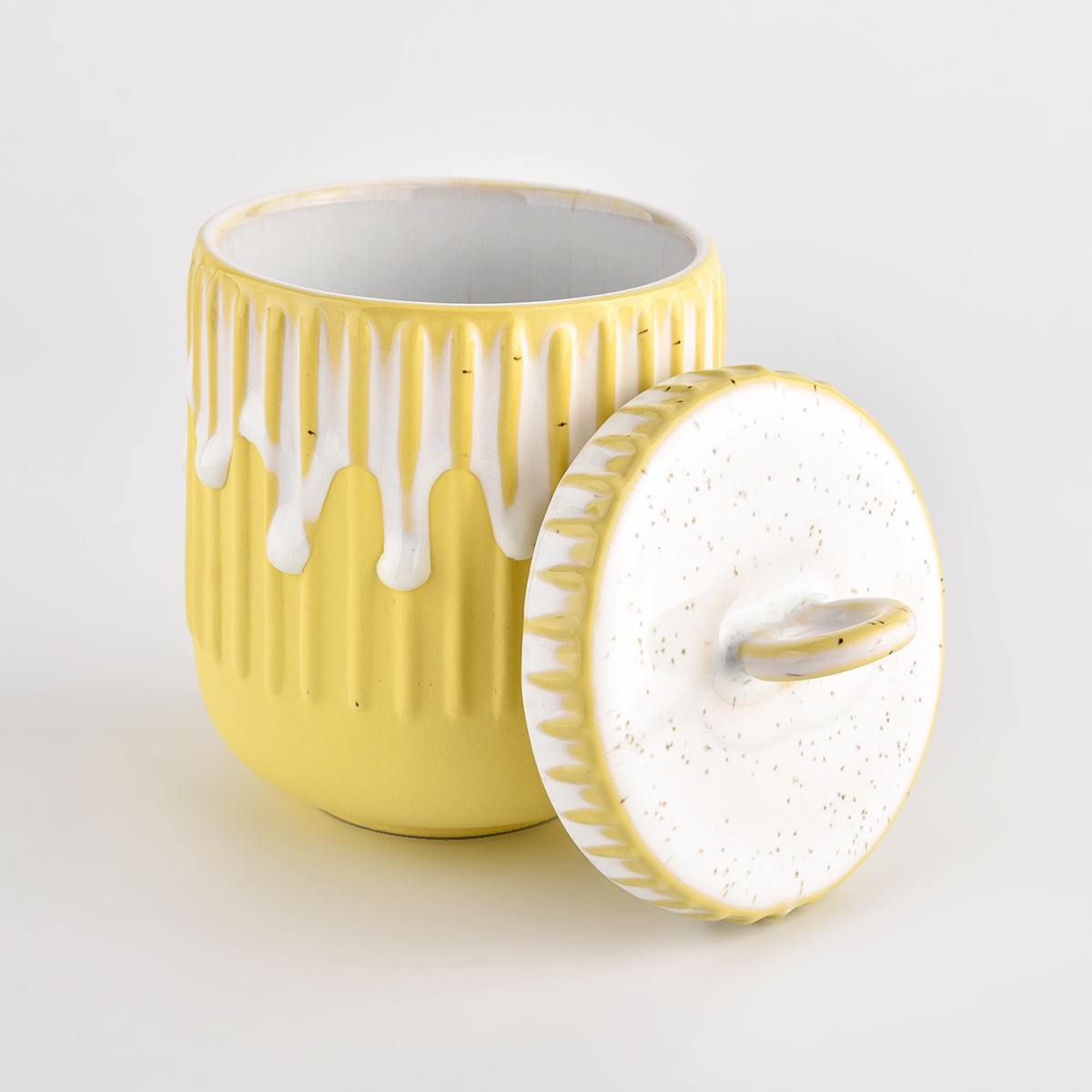 12oz ceramic candle jars with lids and candle containers 