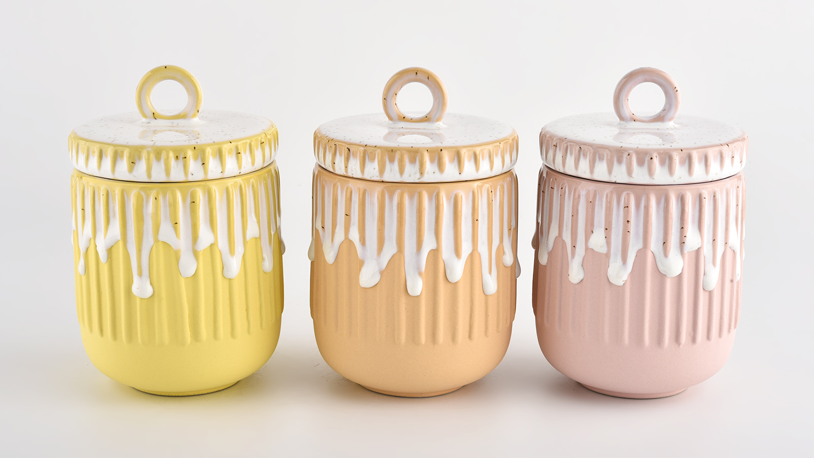 12oz ceramic candle jars with lids and candle containers 
