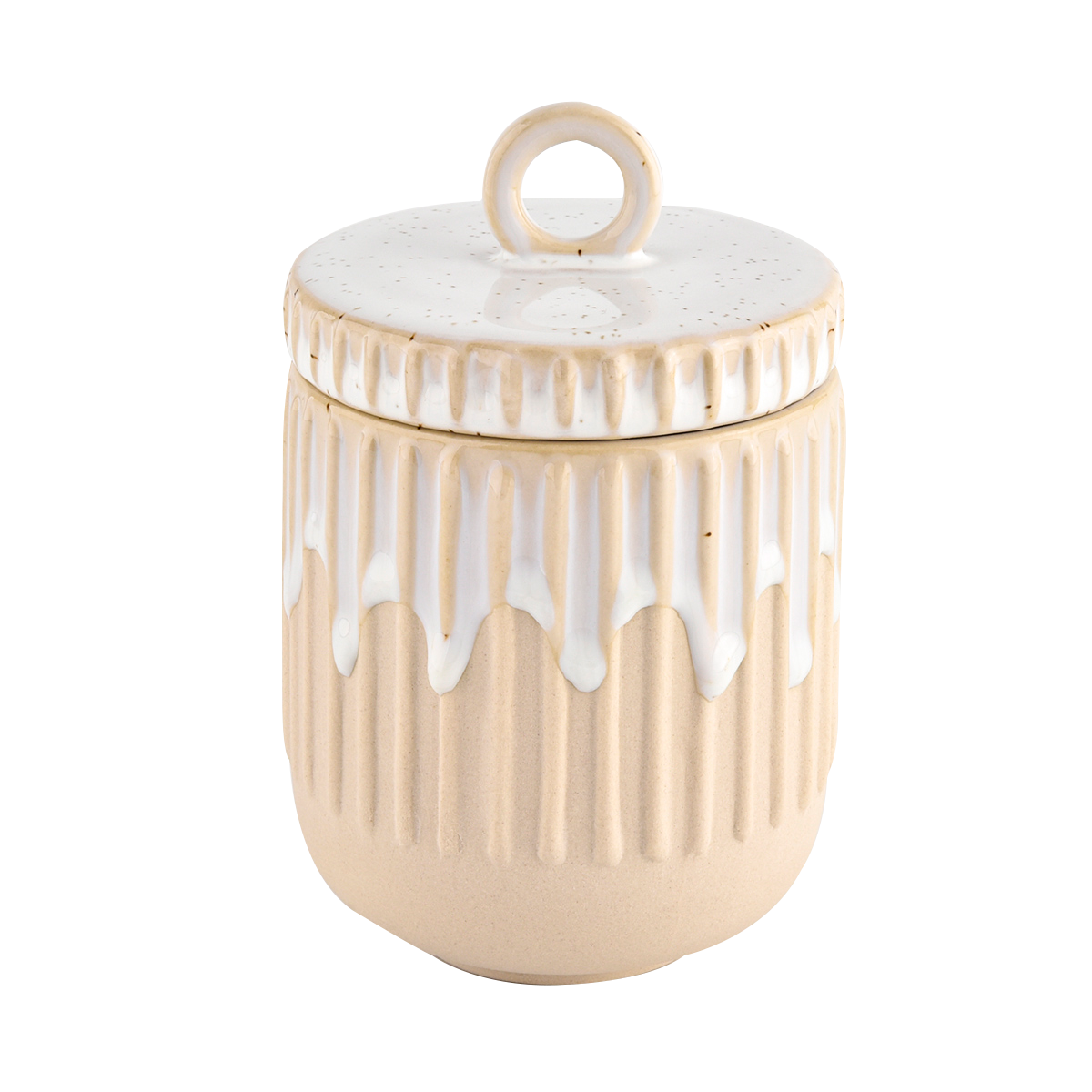 Wholesale 10oz 12oz brown ceramic candle holder with lids for home deco