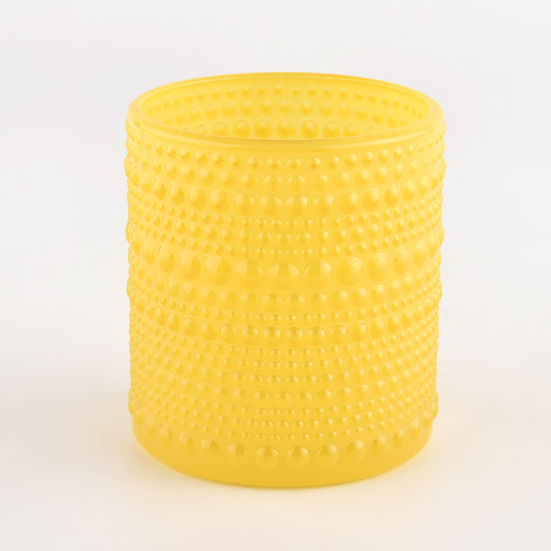 hot sales embossed hobnail glass candle jar