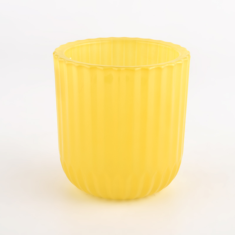 8oz stripe glass candle jars wholesale