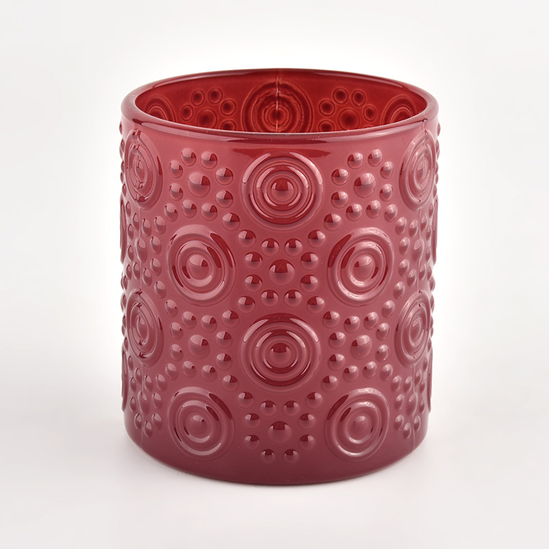 luxury bloom pattern glass candle jars
