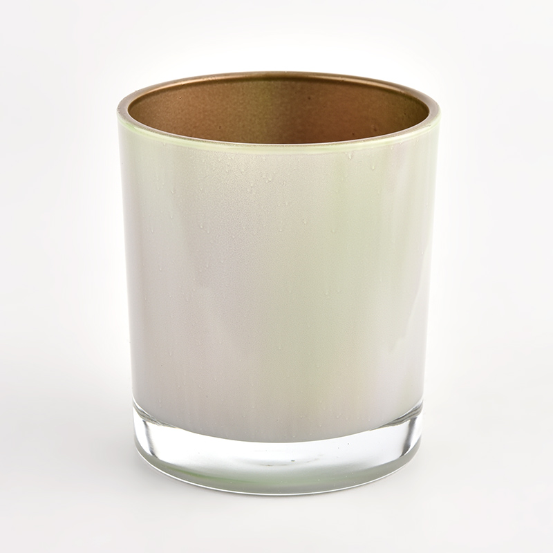 luxury matte gold inside glass candle jar