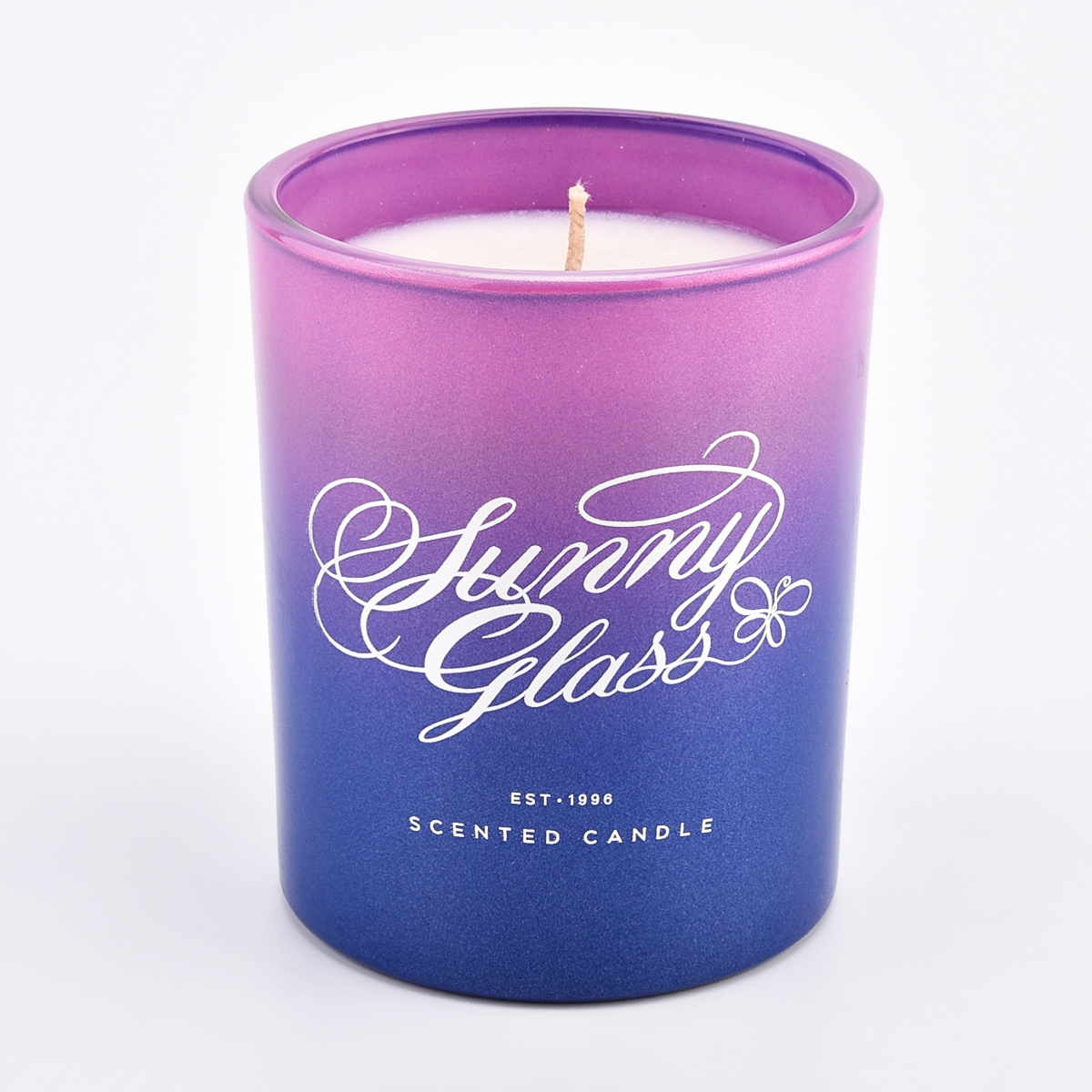 multiple colores ombre glass candle jars 10oz with custom logo