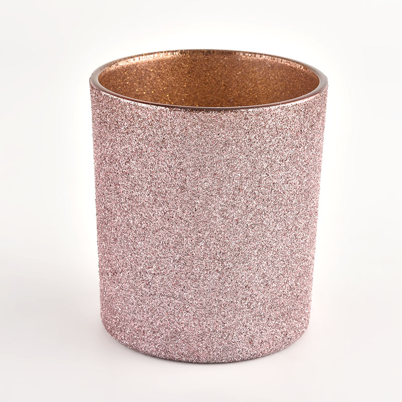 luxury glass candle holders in metal color