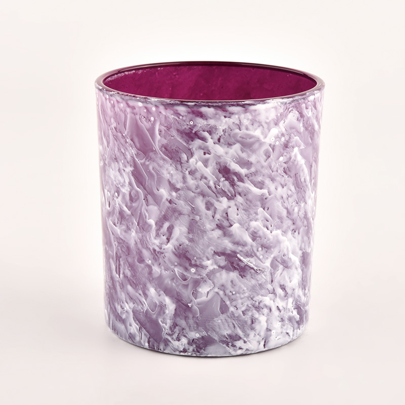 2022 new glass candle jar with colorful decoration