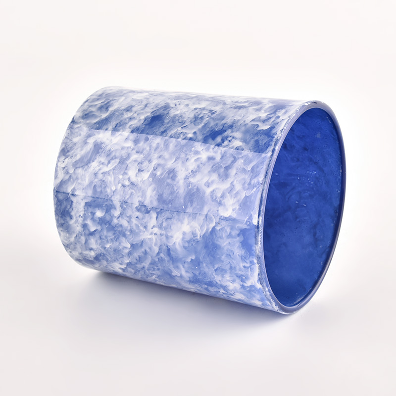 Newly design colorful 300ml glass candle holder for wholesale