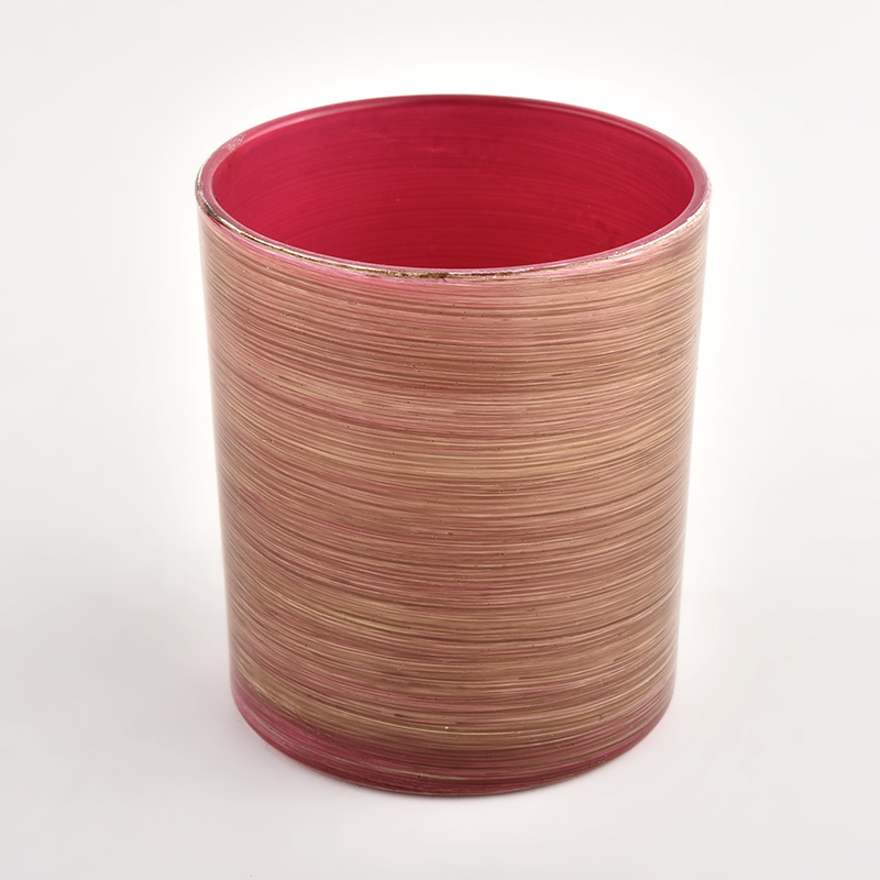 glass candle jars with full printing for home decor