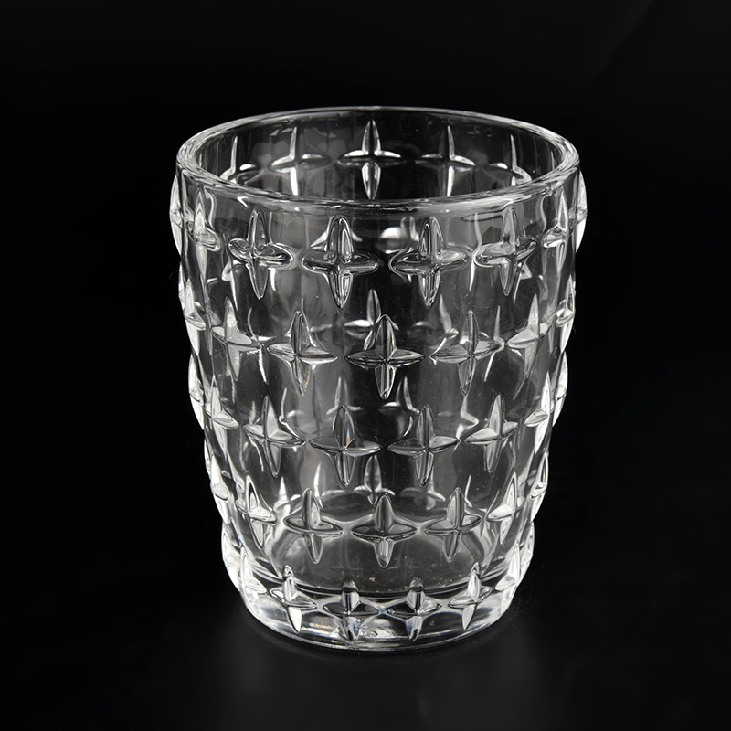 unique design empty glass candle jar for making with home decoration