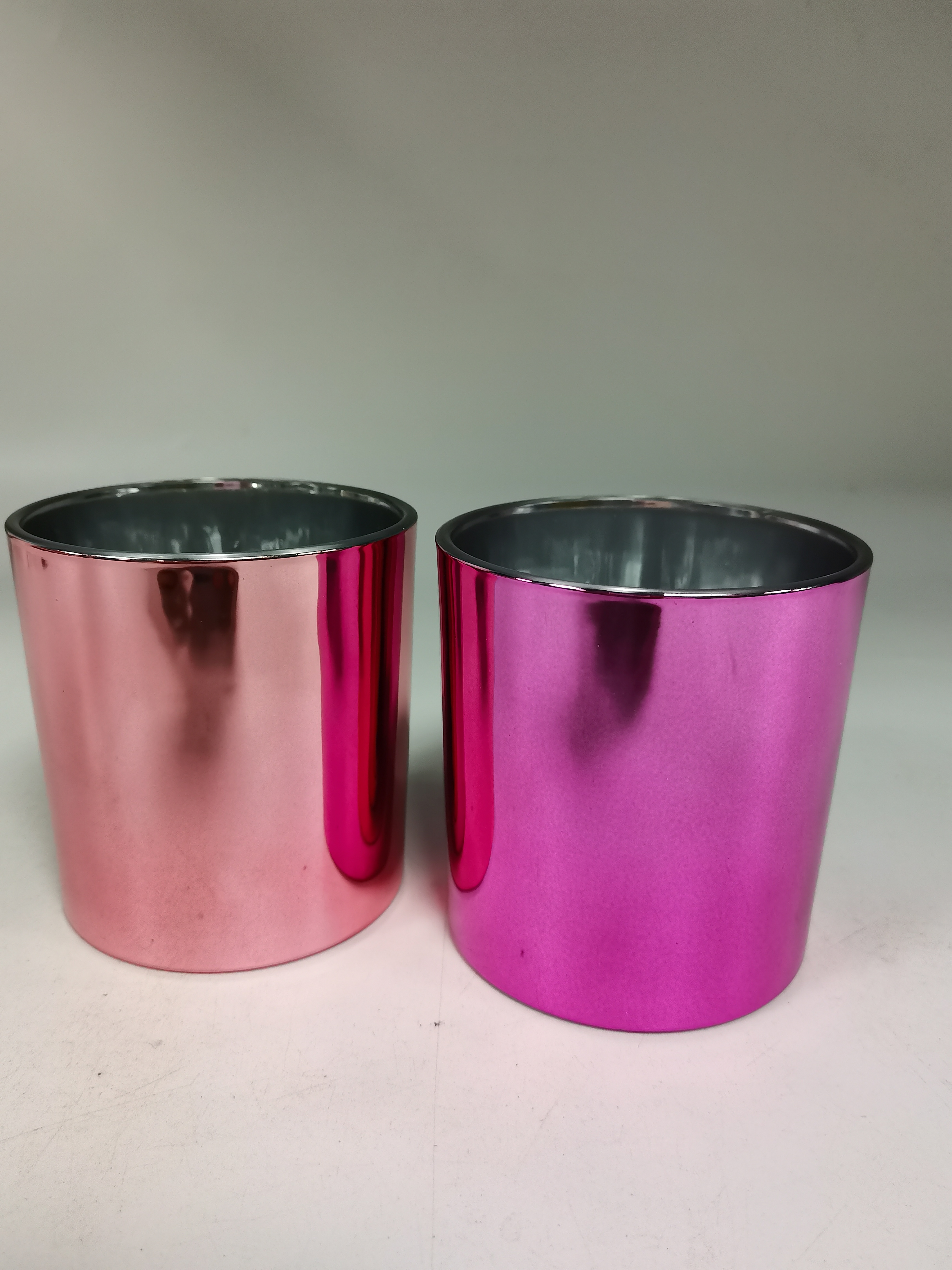 rose golden electroplating glass candle holders