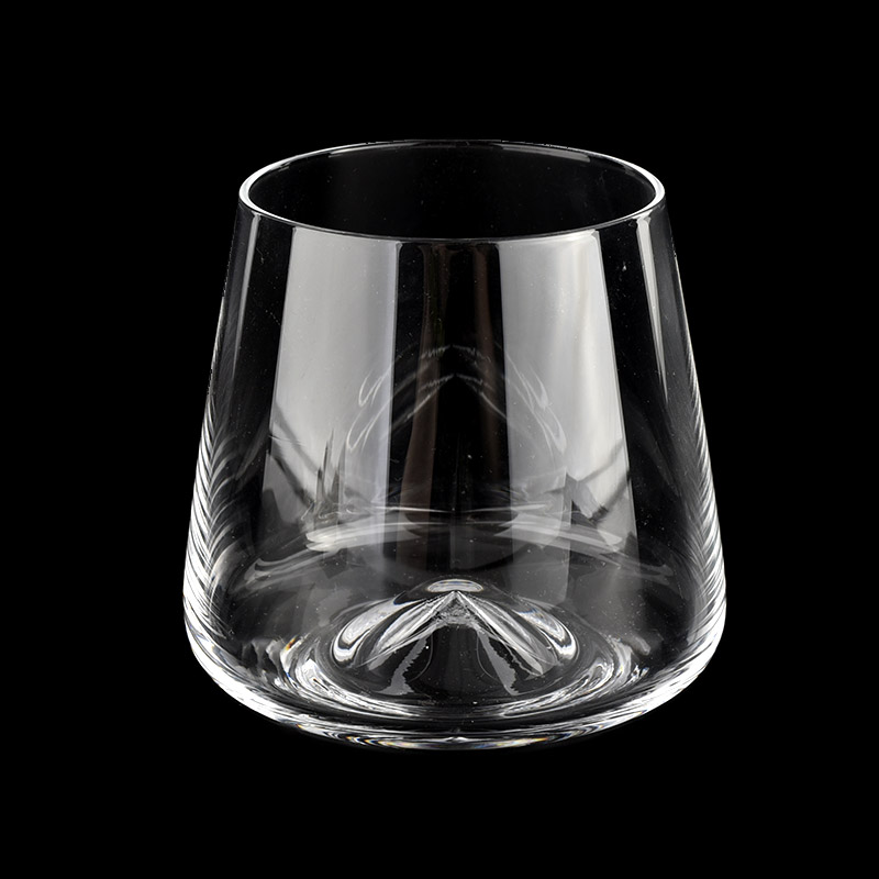 high white glass candle jars with mountain designs