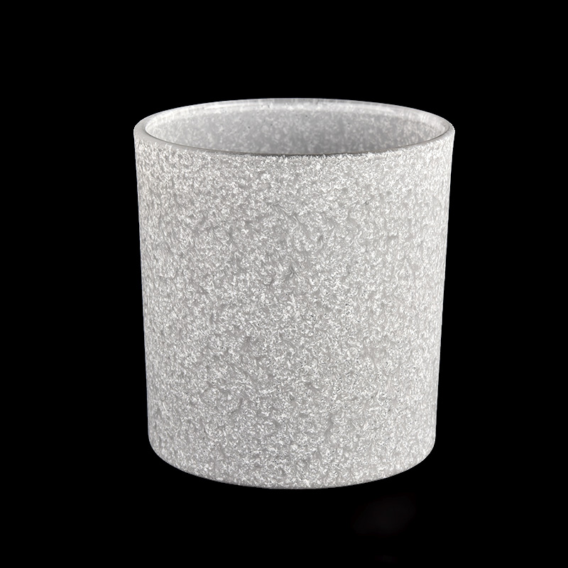 glass candle jars with snow painting for 8oz candle filling