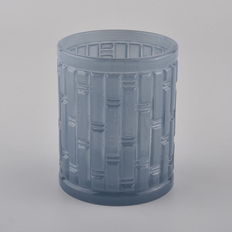 luxury glass colored candle jars with home decoration