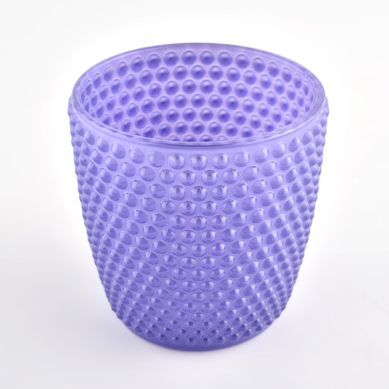 Wholesale Empty Classic Dot Glass Candle Jars Dot Pattern Glass Candle Holder