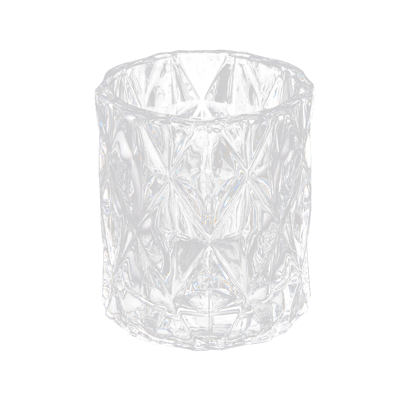 custom transparent candle vessels glass embossed candle jar nang maramihan