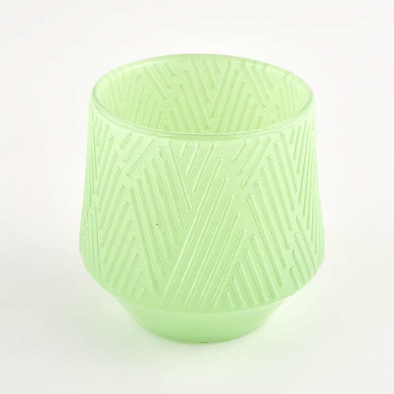 Home Decor Embossed 6oz Glass Candle Jars 200ml Candle Glass Holders Wholesale