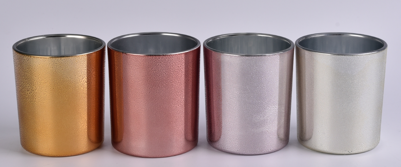 Hot sale customized electroplating  with water dopped effect of customized color on glass candle jars for supplier