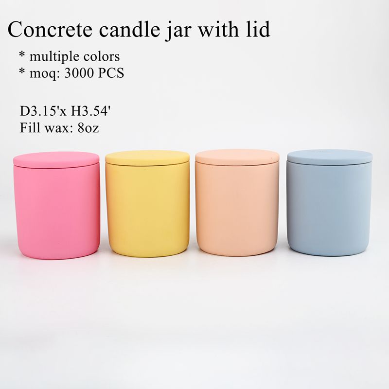 Veleprodaja luksuznih cementnih posuda za svijeće Šarene betonske posude za svijeće s poklopcima