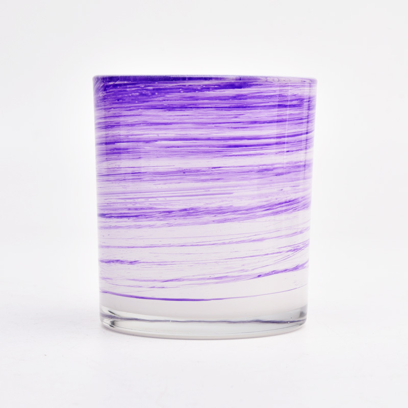 Luxus lila Malerei Glas Kerzenglas 8oz