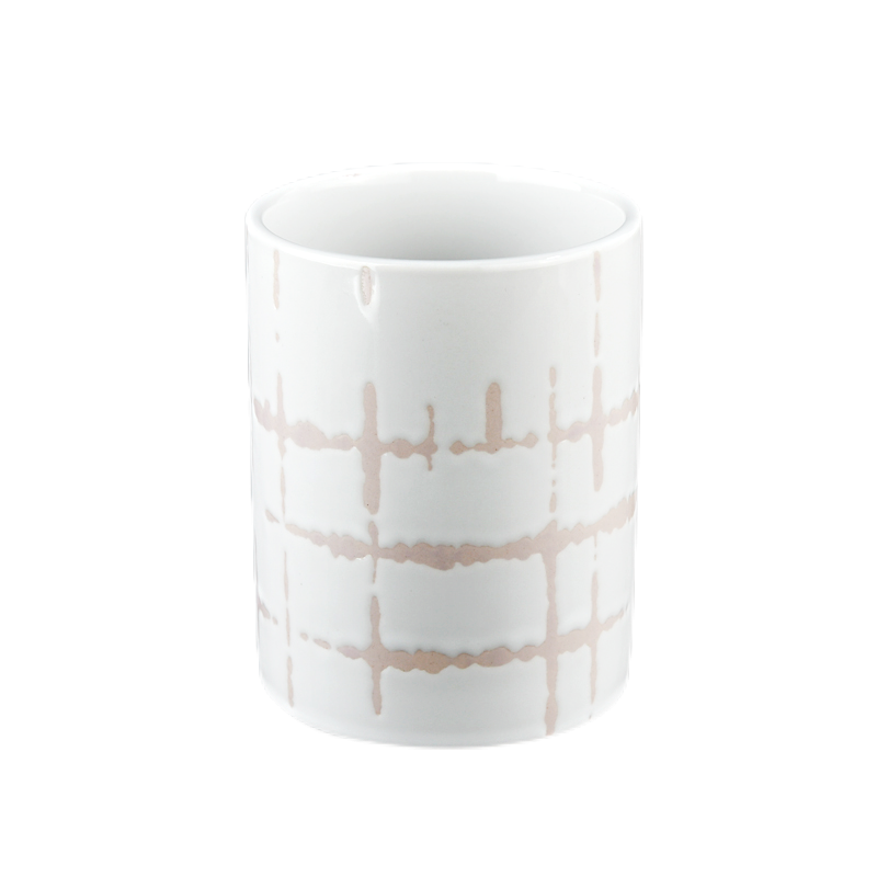 home decor grid design ceramic candle holder