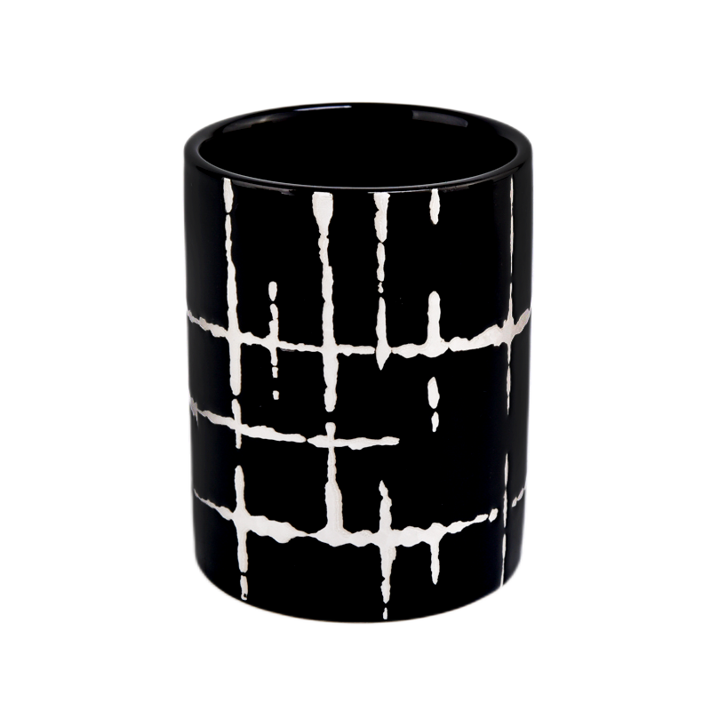 luxury 11oz black ceramic candle jar