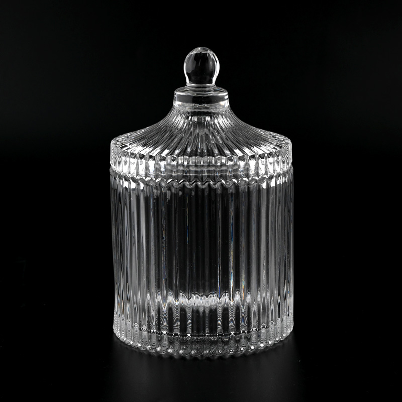 Recipient de bomboane de sticlă cu capace Vas personalizat de lumânări de sticlă cu capace Comerț cu ridicata