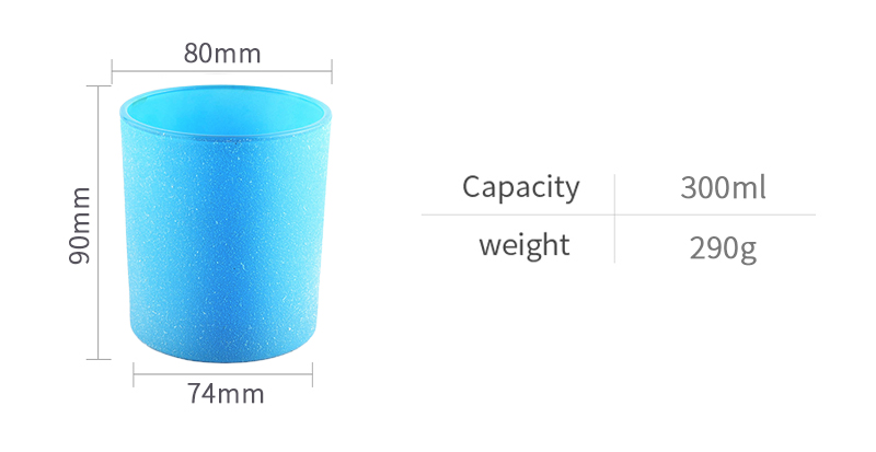 Blue luxury glass candle jar round big glass candle holder