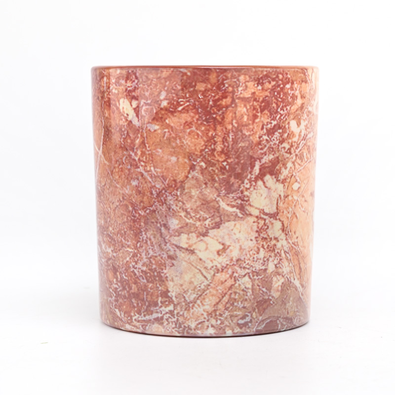 luxury full around printing glass candle jar