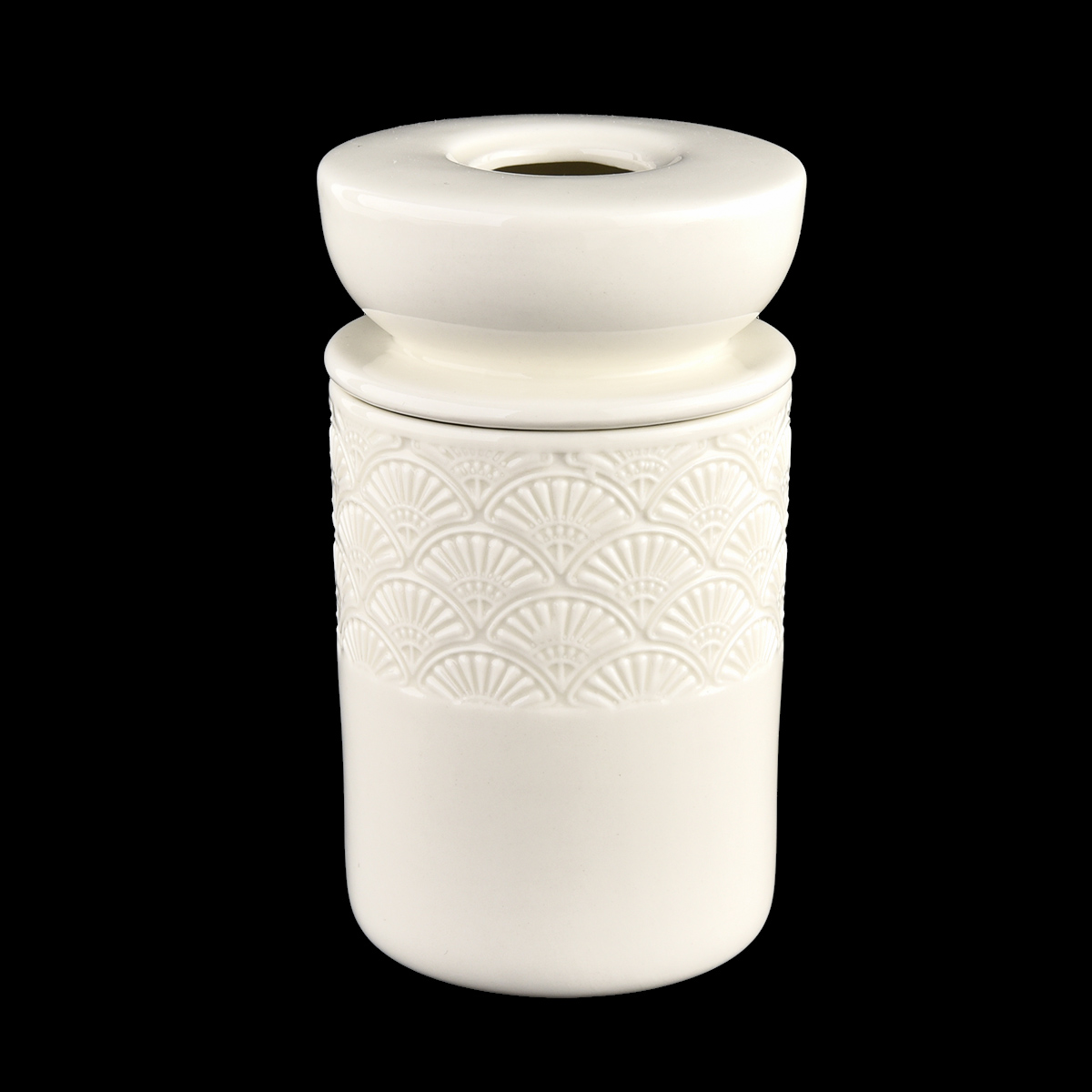 wholesale  small capacity glass candle jars with colorful painting and gold rim - COPY - a82unw