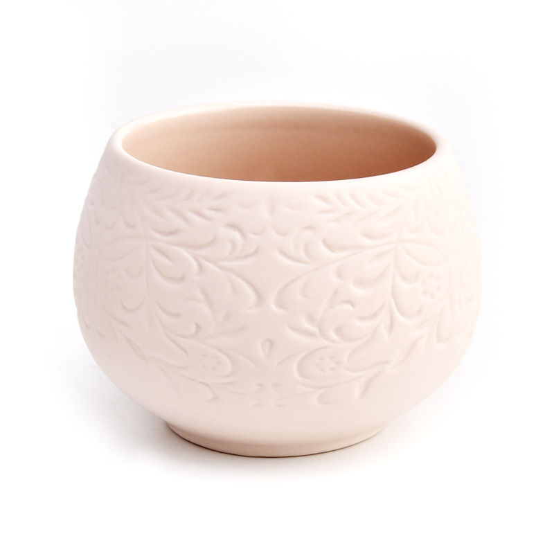 wholesale  elegant 16oz pink ceramic  candle holders for home decor