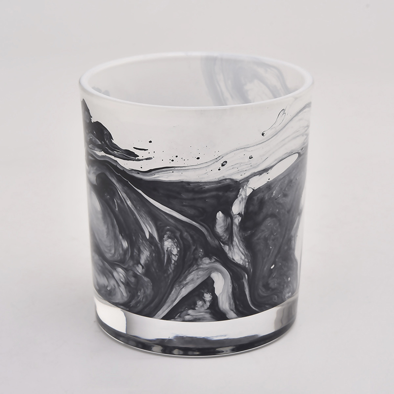 Fancy Marble Color Glass Candle Jars Wholesale