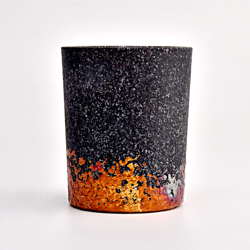 Popular customized size glass candle holder with newly deco for wholesale