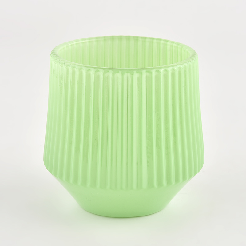 Frasco de vela de vidro de design vertical verde 300ml suporte de vela perfumado de fragrância de luxo