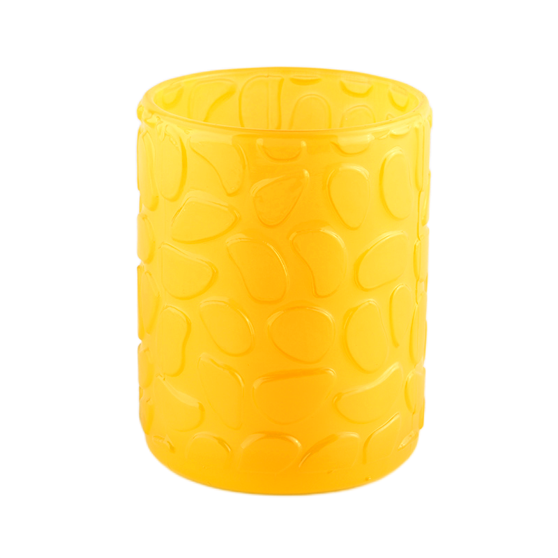 yellow glass candle jar 10oz glass candle vessel wholesale