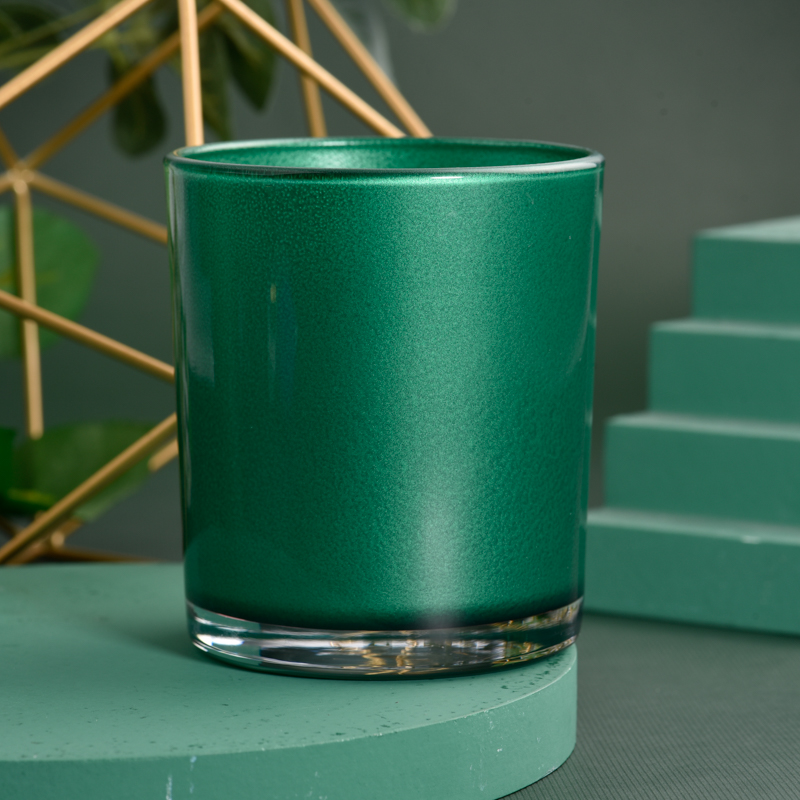 Metal Cracked Painted Glass Candle Jars for 10-12oz candle filling