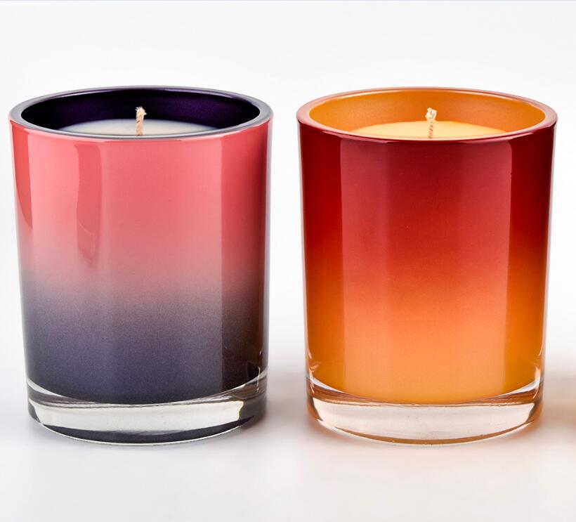 contrast colors thick wall glass candle holders