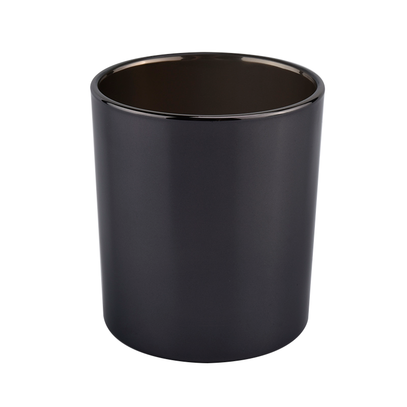 luxusní 10oz skleněné dózy na svíčky černé skleněné svícny